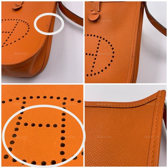 Authentic HERMES Orange Epsom Mini Evelyne TPM Crossbody Bag - Picture 10 of 16
